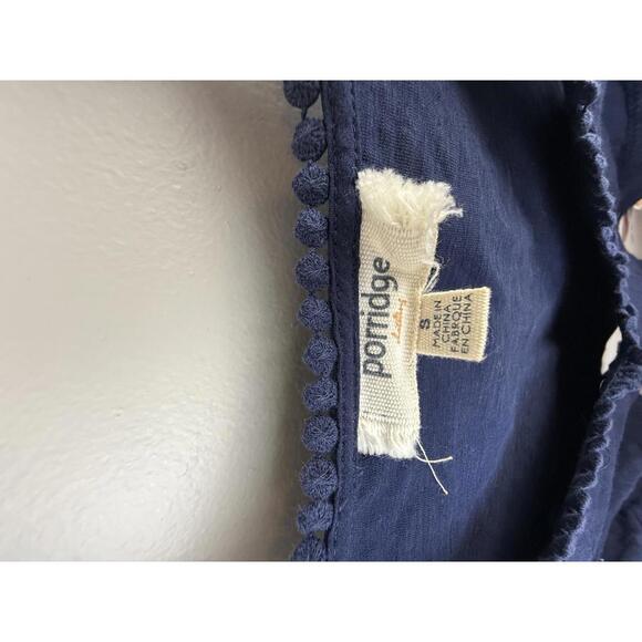 Porridge by Anthopologie Navy Scalloped Hem Sleeveless Tank - Size - Small - Picture 4 of 5